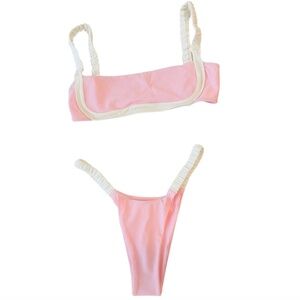 [NWT] Strawberry Milk Mob Pink and White Bikini Bottoms